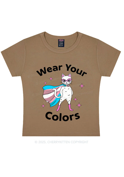 Transgender Flag Cat Pride Y2K Baby Tee Cherrykitten