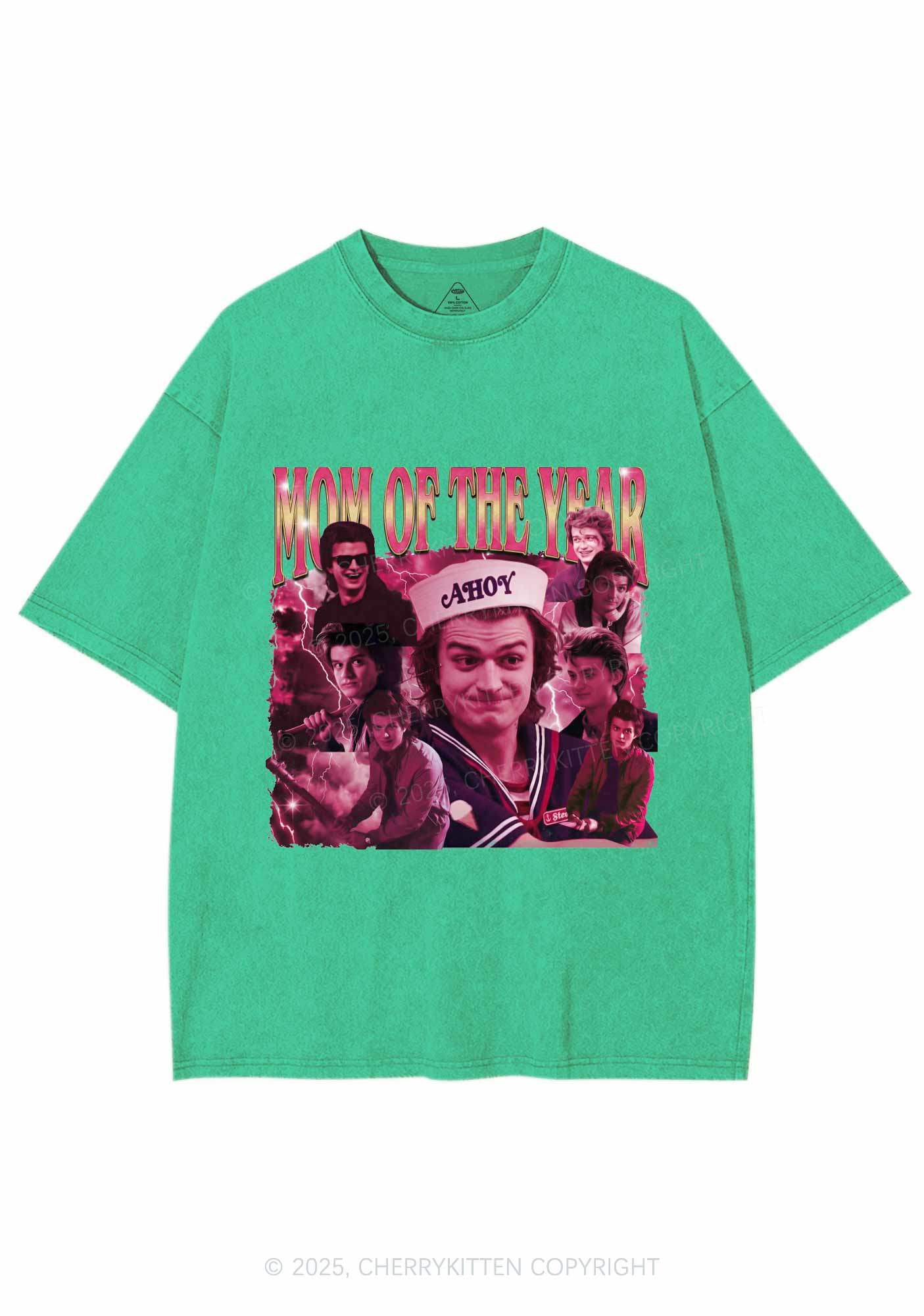 Mom Of The Year Y2K Shirts Washed Tee Cherrykitten