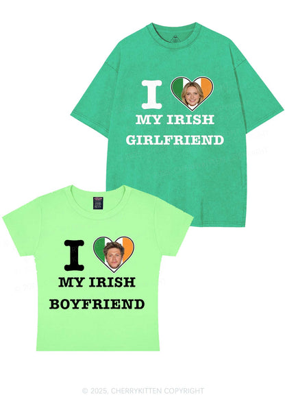 Custom My Irish BF GF Y2K Valentine's Day Couple Shirt Cherrykitten