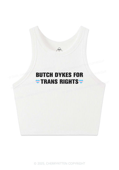 Butch Dykes For Trans Rights Y2K Crop Tank Top Cherrykitten