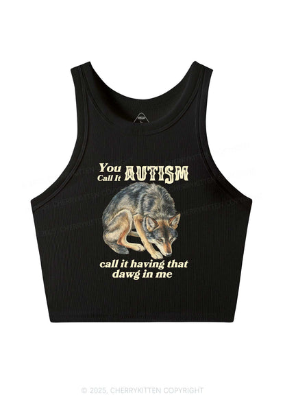 You Call It Autism Y2K Crop Tank Top Cherrykitten