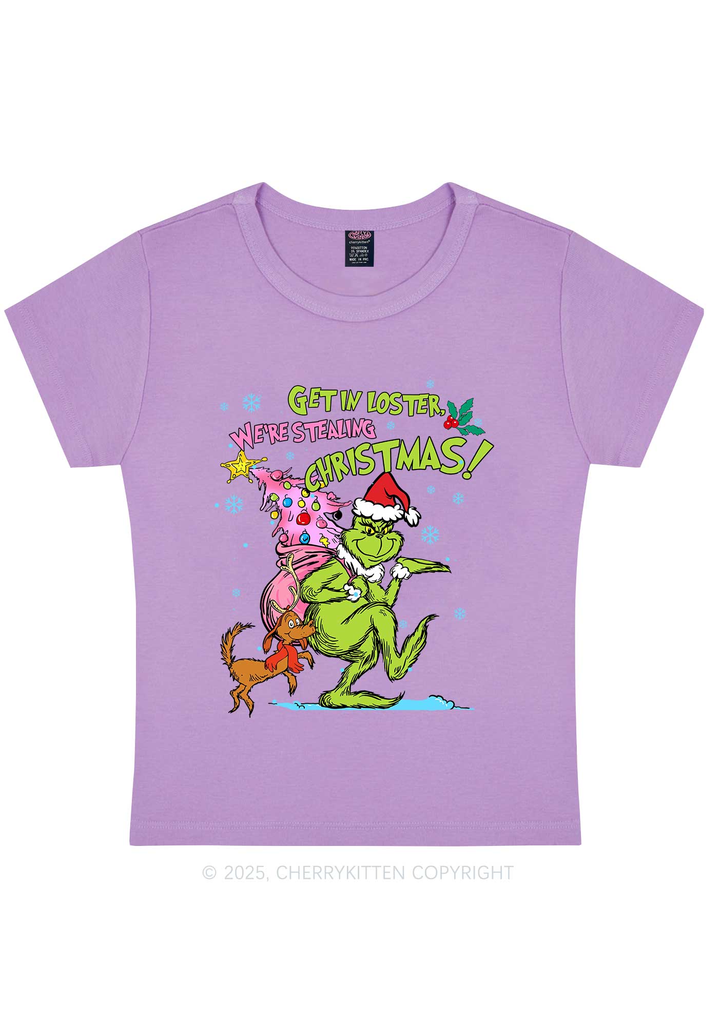 We Are Stealing Christmas Y2K Baby Tee Cherrykitten