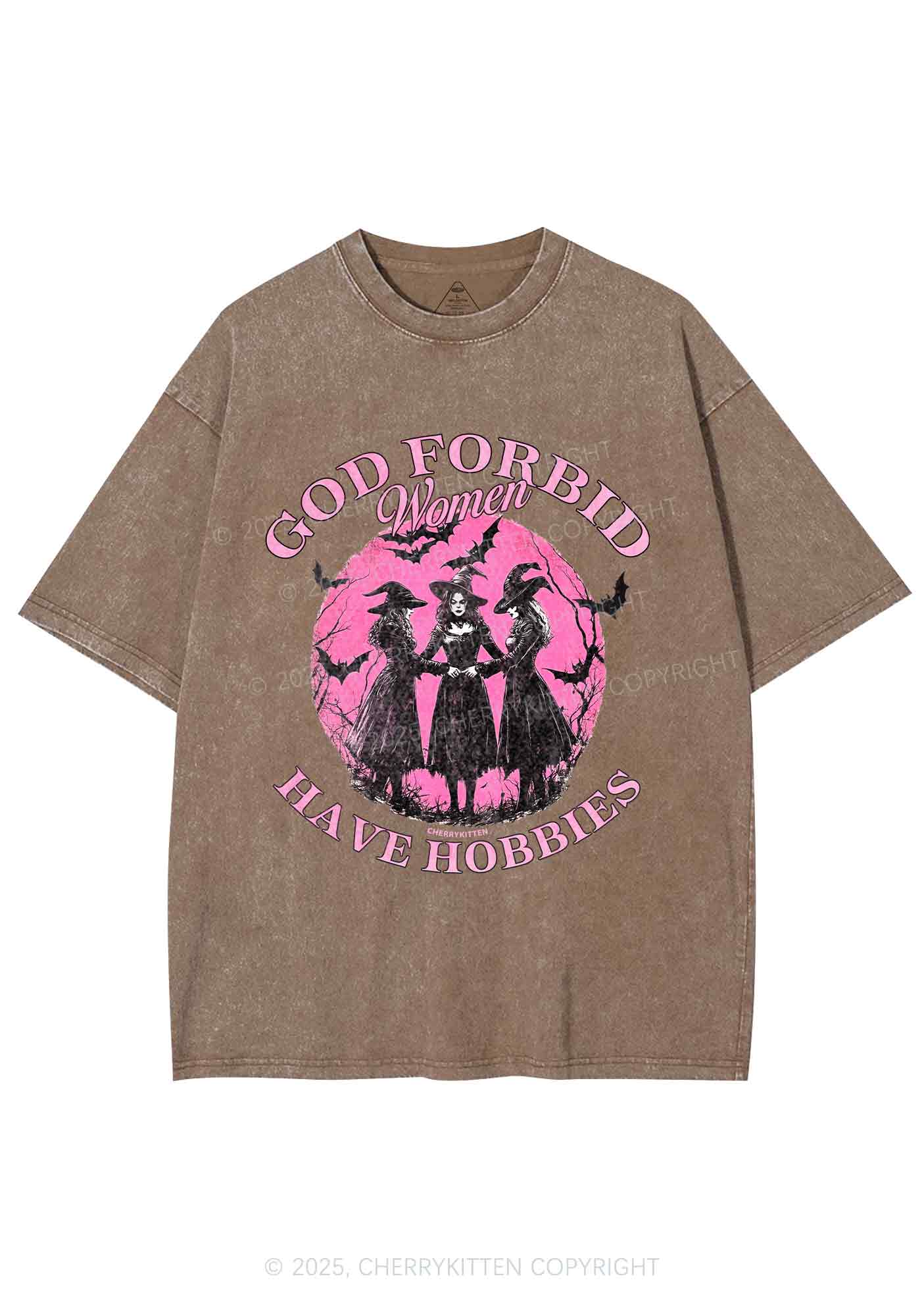 Halloween God Forbid Women Hobbies Y2K Shirts Washed Tee Cherrykitten