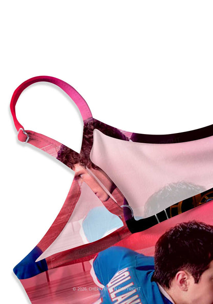 Hockey Duel HR Y2K Print Slip Dress Cherrykitten