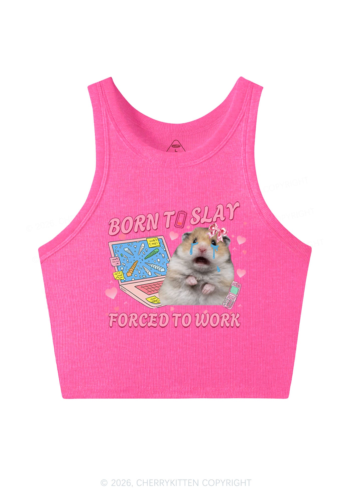 Custom Meme Born To Slay Y2K Crop Tank Top Cherrykitten