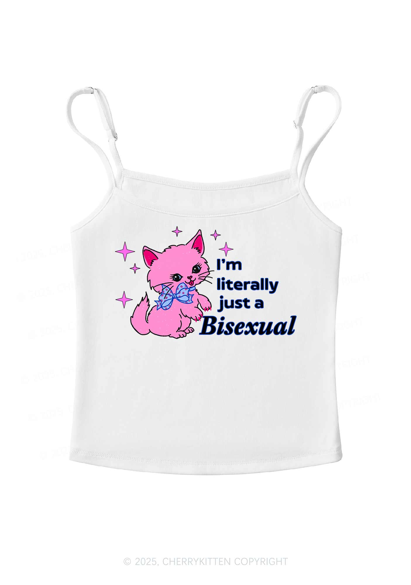 Literally Just A Bisexual Pride Y2K Spaghetti Strap Cami Cherrykitten