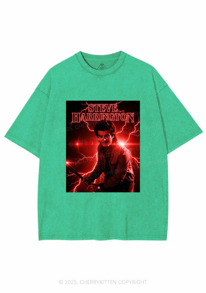 SH Red Lightning Y2K Shirts Washed Tee Cherrykitten