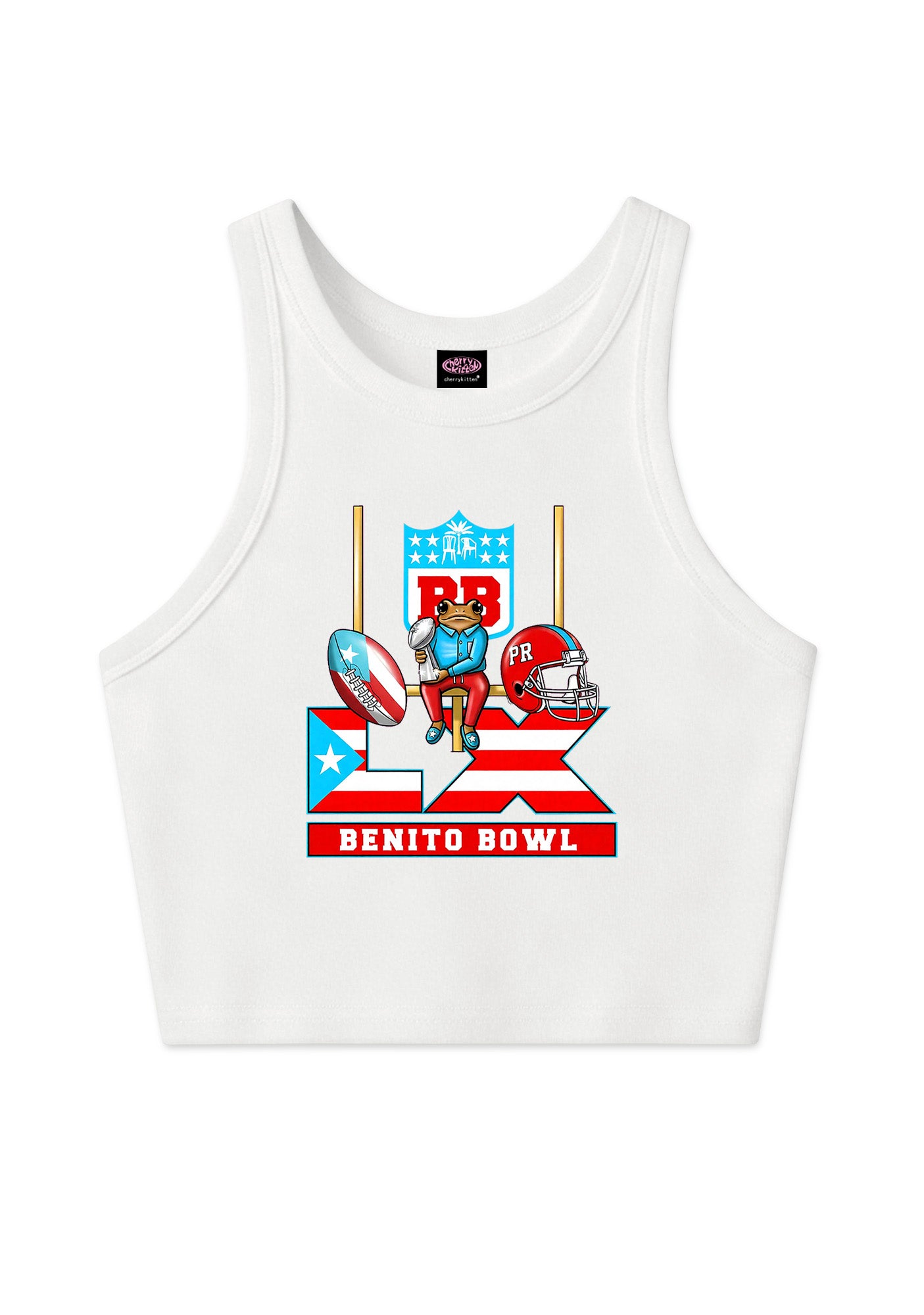 Pink Frog Y2K Crop Tank Top Cherrykitten