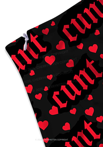 Red Hearts Cxxt Valentine's Day Y2K Print Mini Skirt Cherrykitten