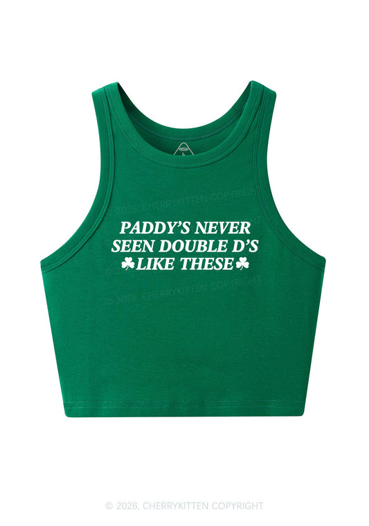 Paddys Never Seen Double D St Patricks Y2K Crop Tank Top Cherrykitten