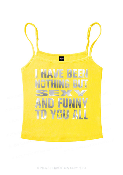 I Have Been Nothing Silver Foil Printed Y2K Spaghetti Strap Cami Cherrykitten