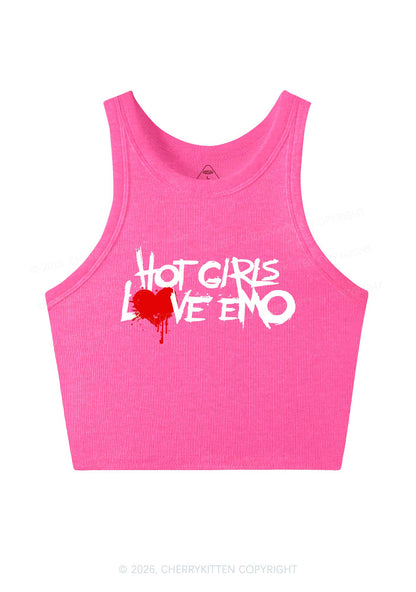 Hot Girls Love Emo Y2K Crop Tank Top Cherrykitten