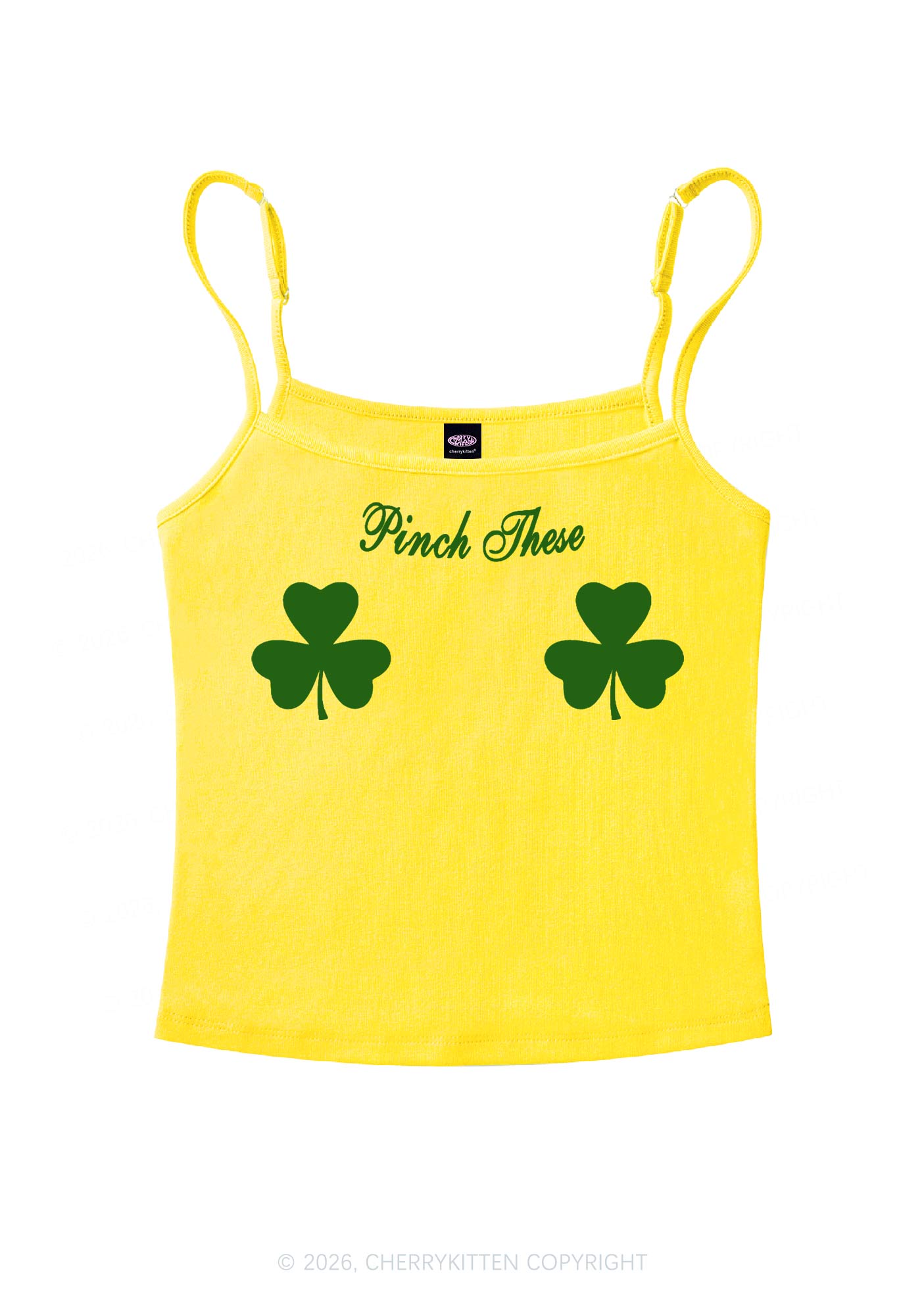 Pinch These St Patricks Y2K Spaghetti Strap Cami Cherrykitten