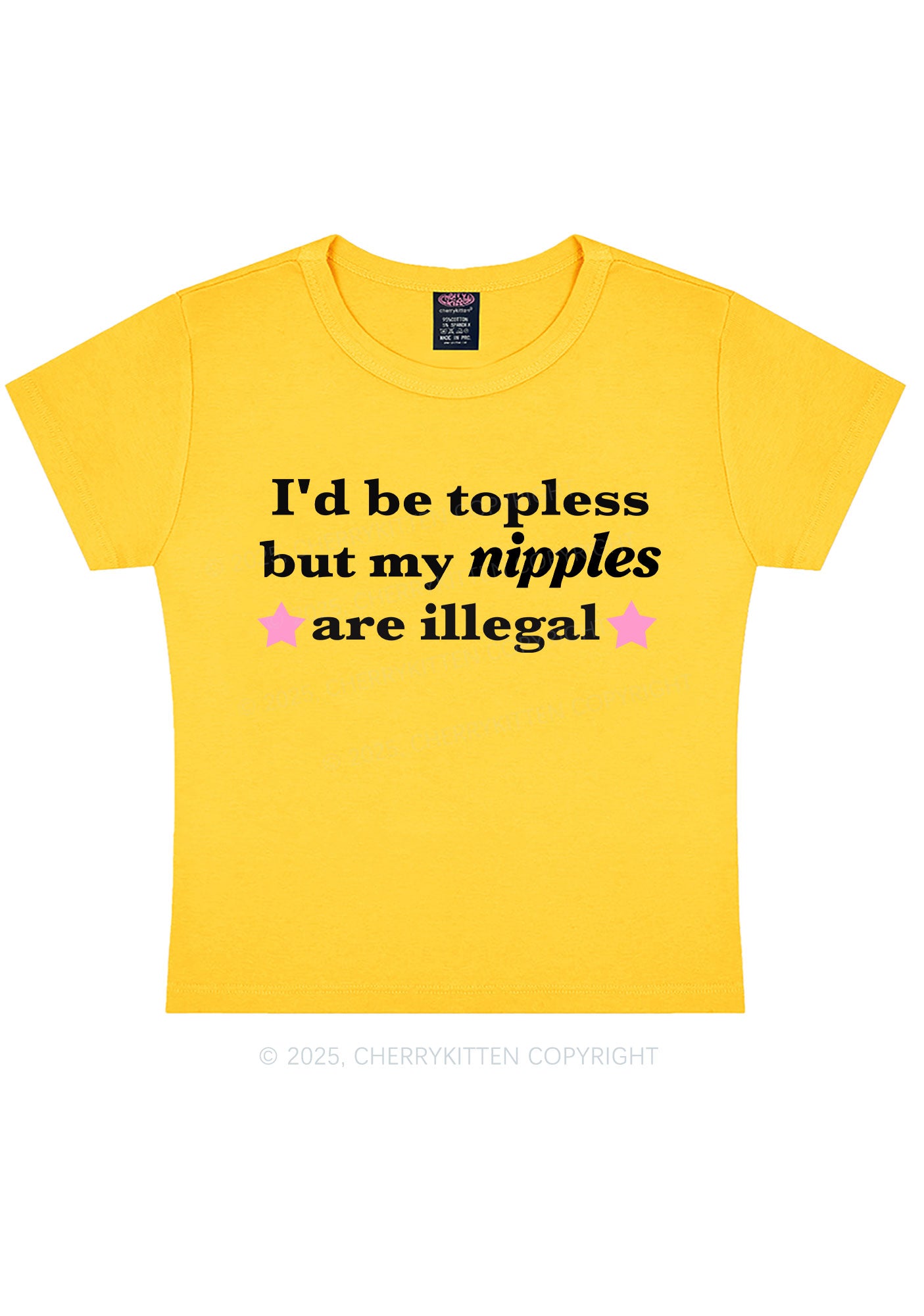 Nixxles Are Illegal Y2K Baby Tee Cherrykitten