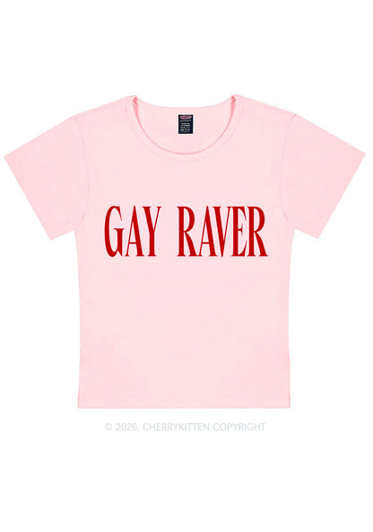 Gay Raver Pride Y2K Baby Tee Cherrykitten