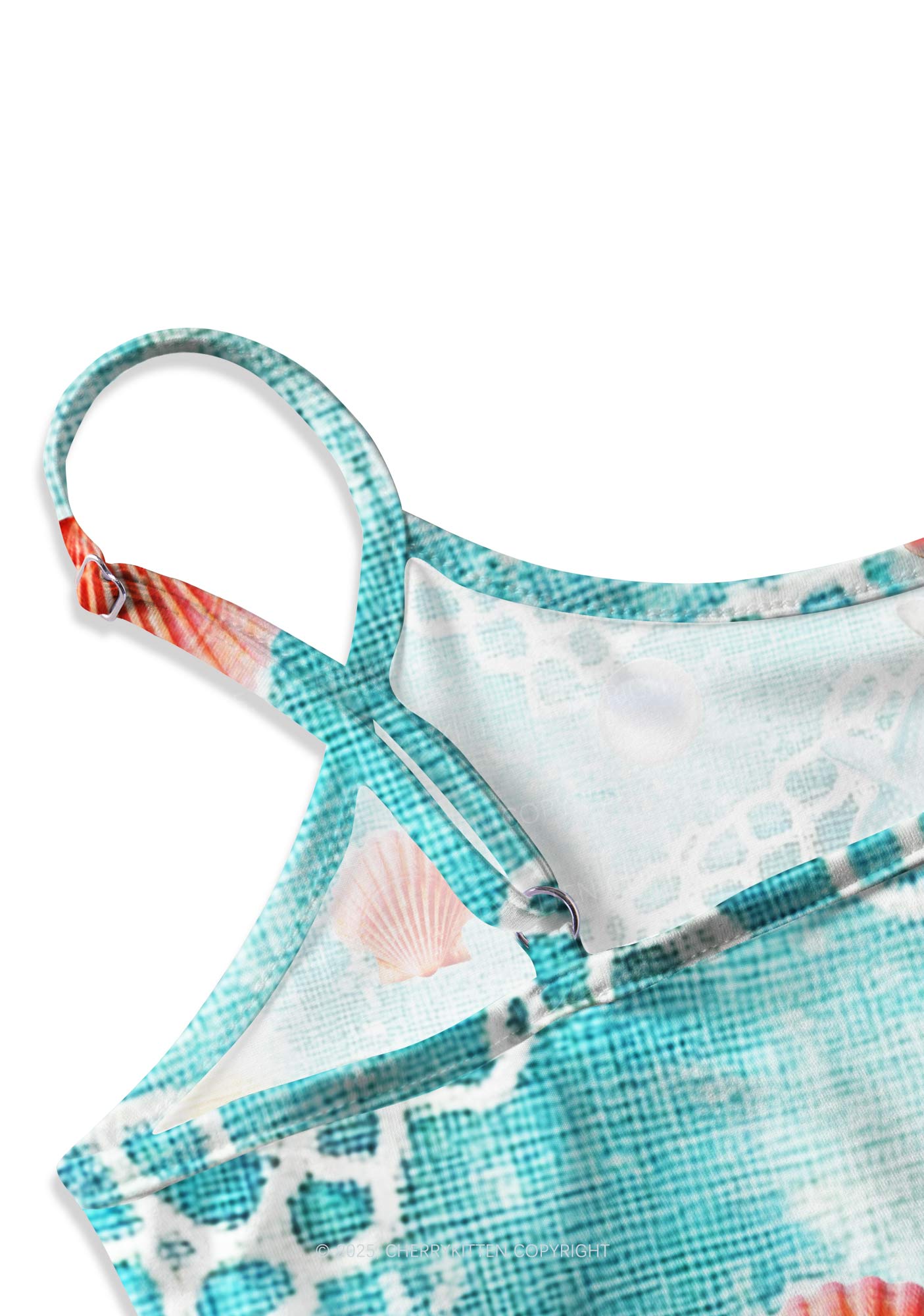 Seashell Fantasy Y2K Print Cami Crop Top Cherrykitten