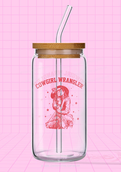 Cowgirl Wrangler Pride Y2K Printed Glass Cup Cherrykitten
