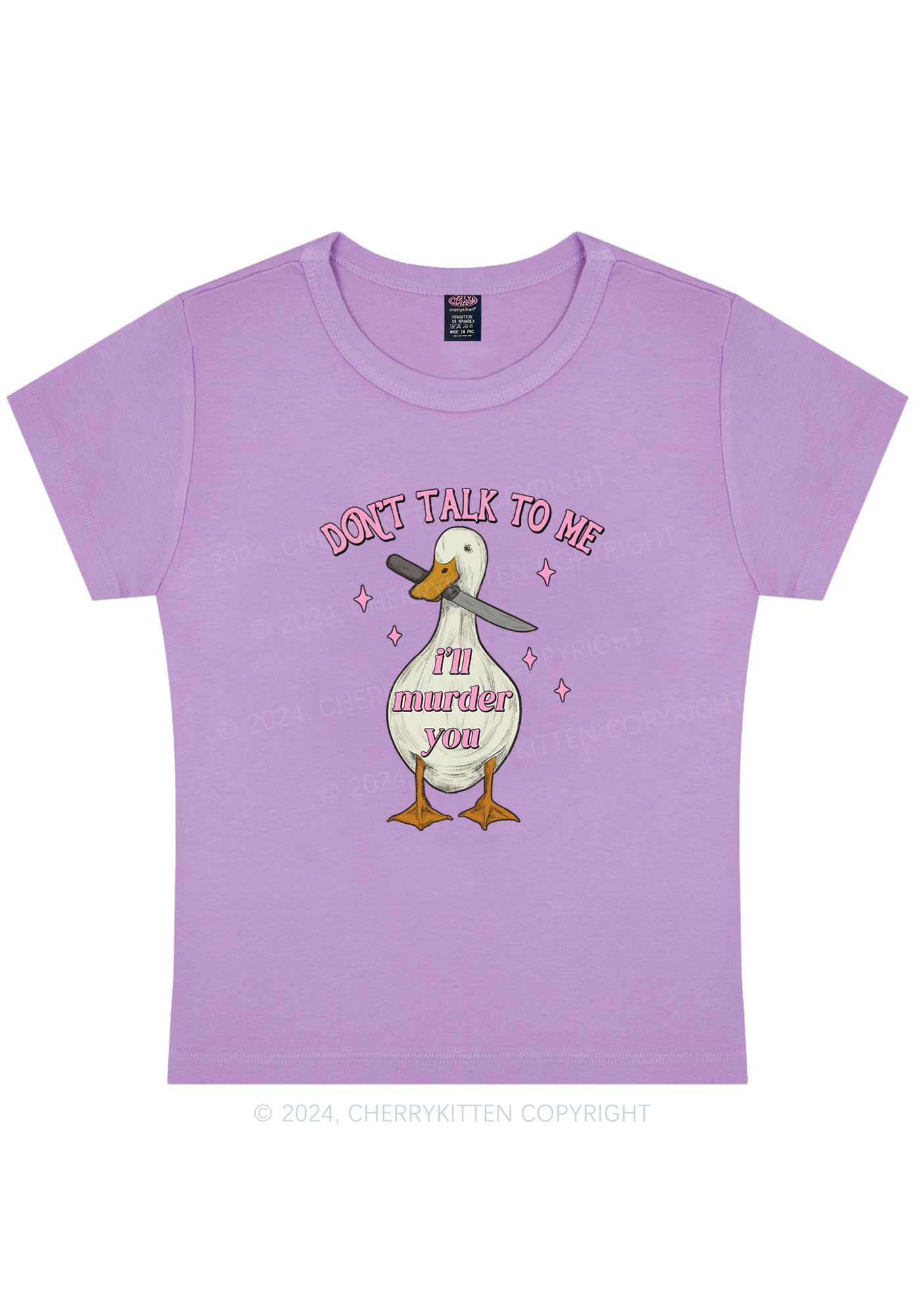 Curvy I'll Murder You Y2K Baby Tee Cherrykitten
