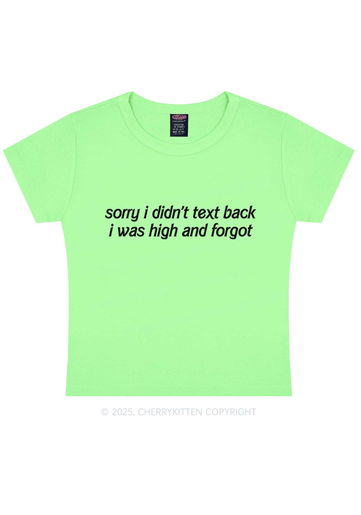 I Was High And Forgot Y2K Baby Tee Cherrykitten