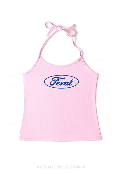 Blue Feral Y2K Halter Neck Cami Cherrykitten