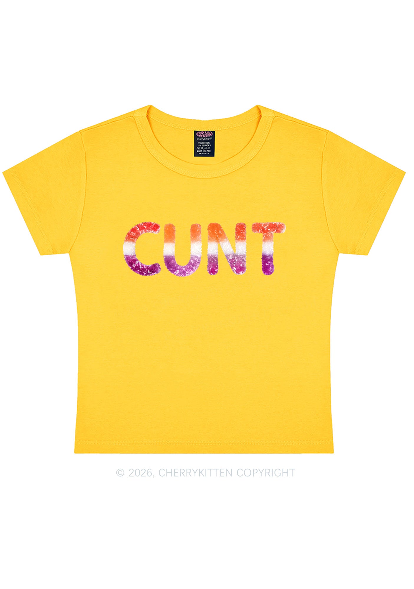 Lesbian Candy Cxxt Pride Y2K Baby Tee Cherrykitten