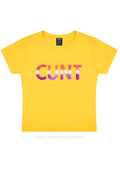 Lesbian Candy Cxxt Pride Y2K Baby Tee Cherrykitten
