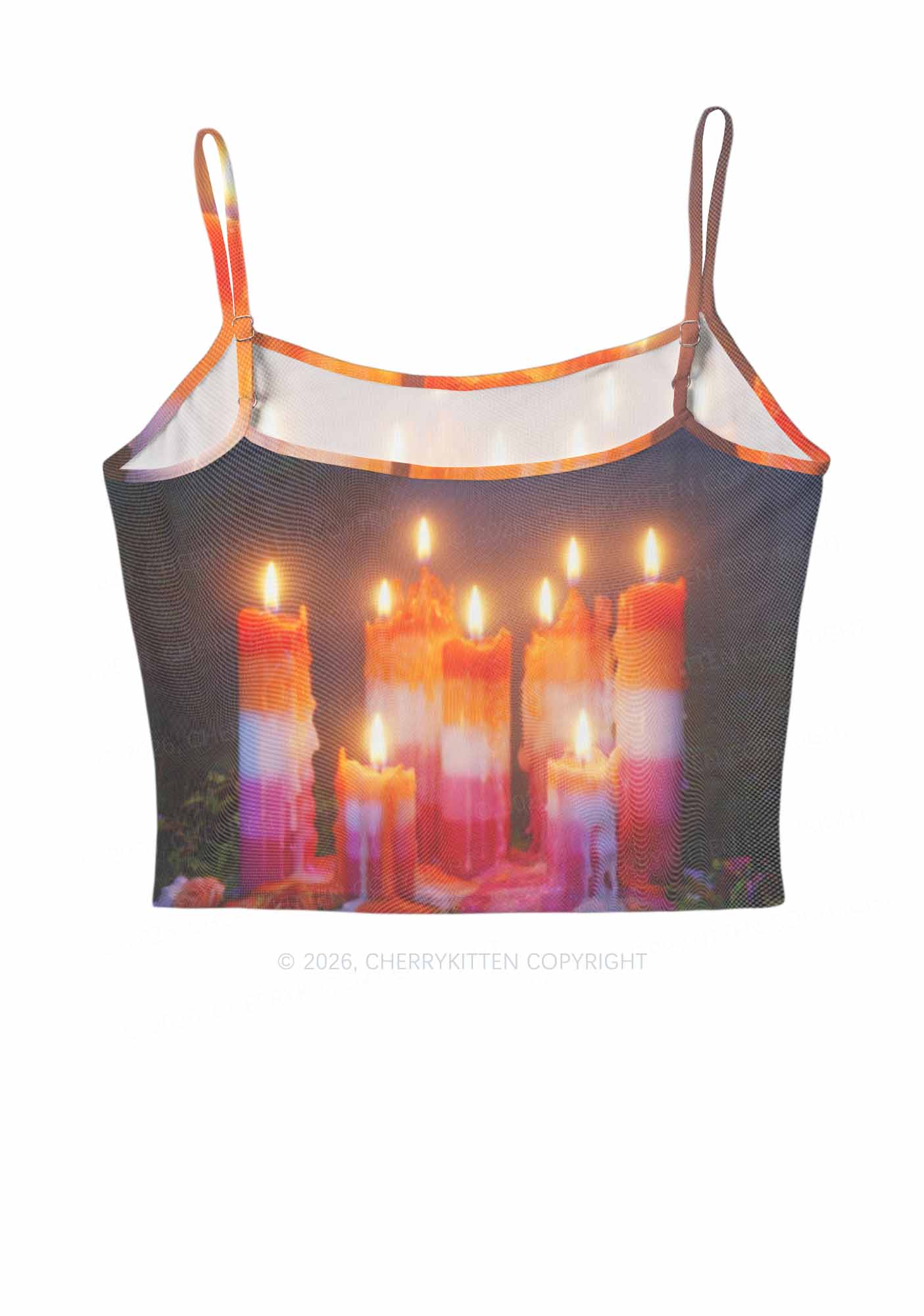 Lesbian Melting Candles Pride Y2K Mesh Cami Tank Cherrykitten