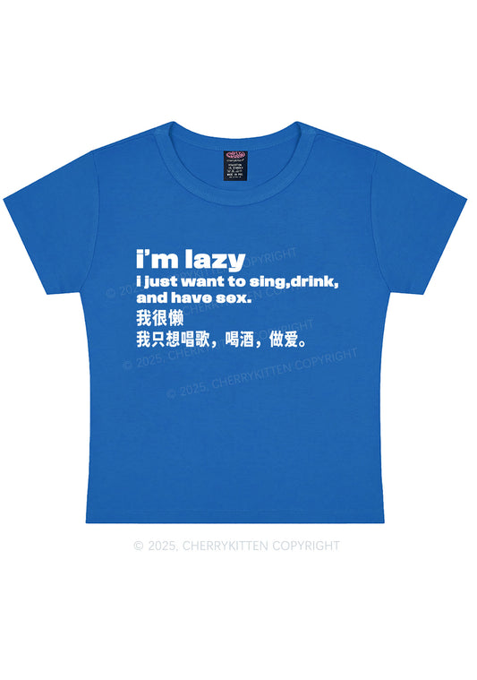 Im Lazy Y2K Baby Tee Cherrykitten