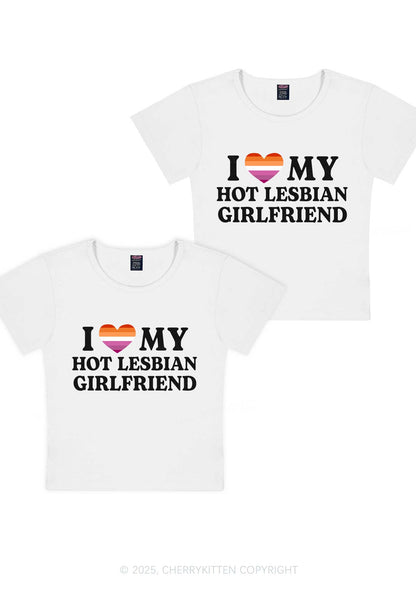Love My Hot Lesbian GF Y2K Valentine's Day Baby Tee Cherrykitten