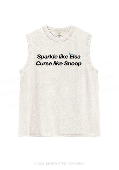 Sparkle Like Princess Y2K Washed Muscle Tank Cherrykitten