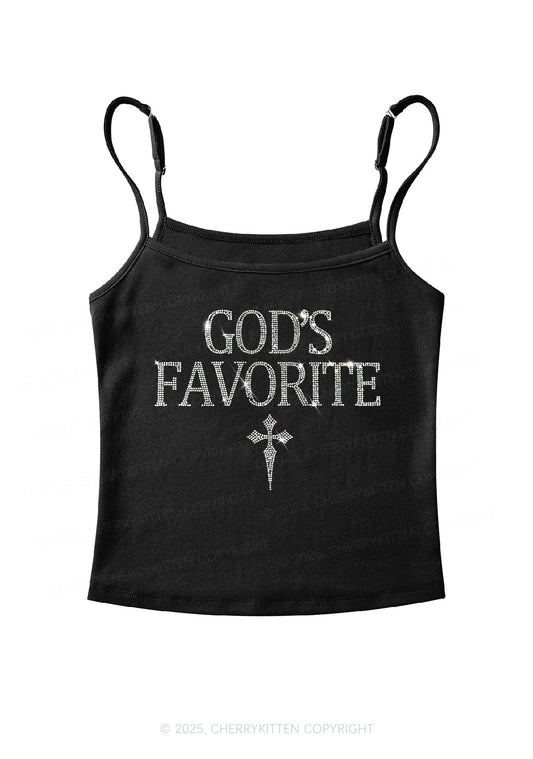 Rhinestone Gods Favorite Y2K Spaghetti Strap Cami Cherrykitten