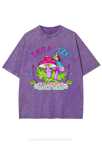Legalize Nature Shrooms Y2K Shirts Washed Tee Cherrykitten
