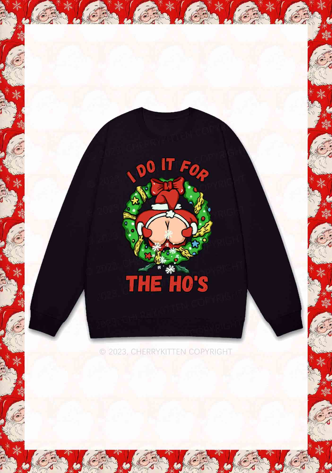 I Do It For The Christmas Wreath Y2K Sweatshirt Cherrykitten