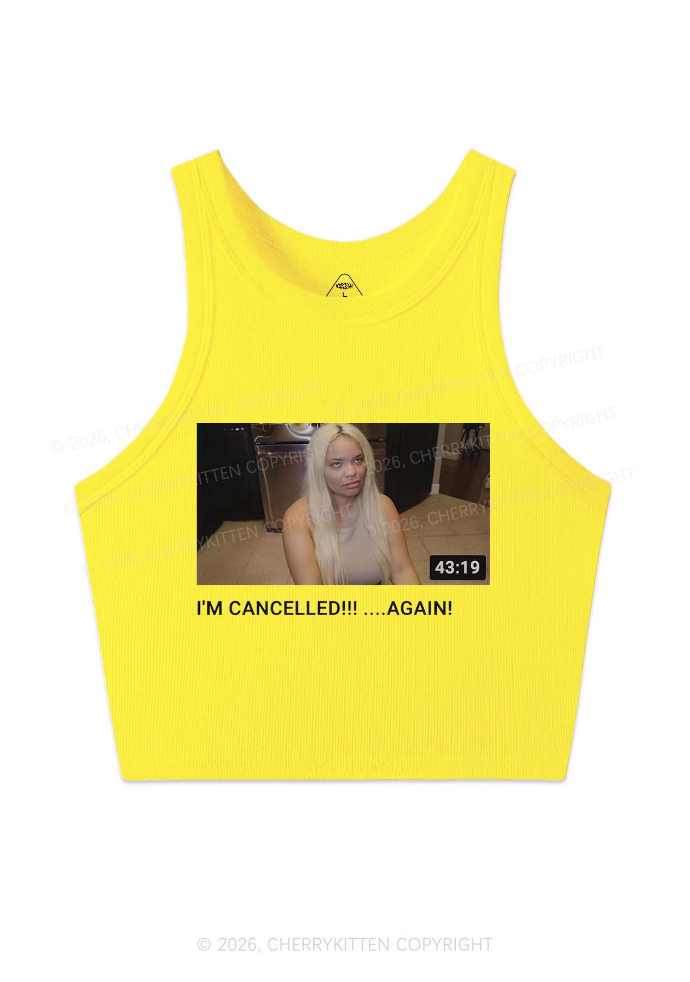 Im Canceled Again Y2K Crop Tank Top Cherrykitten
