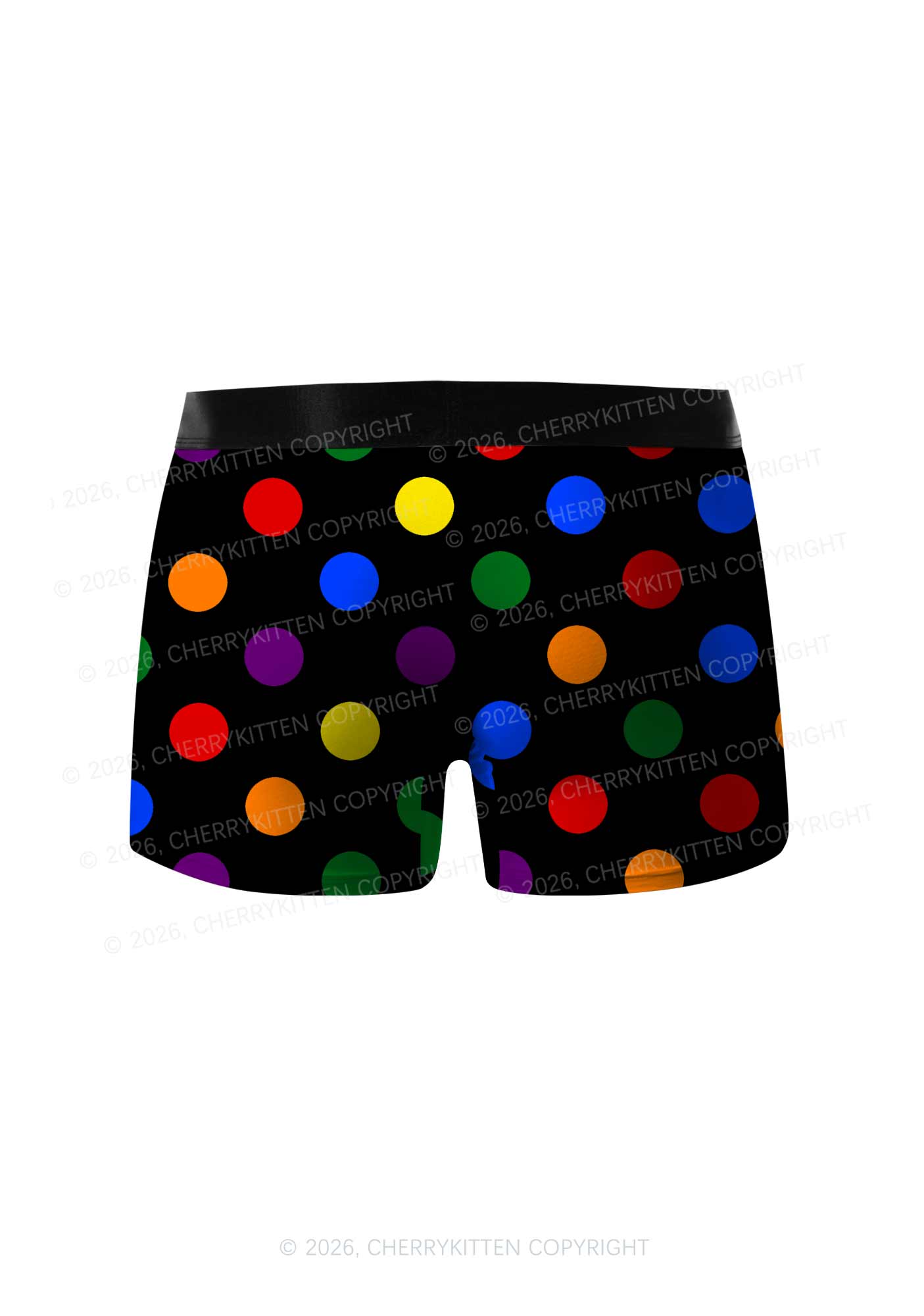 Rainbow Dots On Black Pride Y2K Print Men Boxer Briefs Cherrykitten