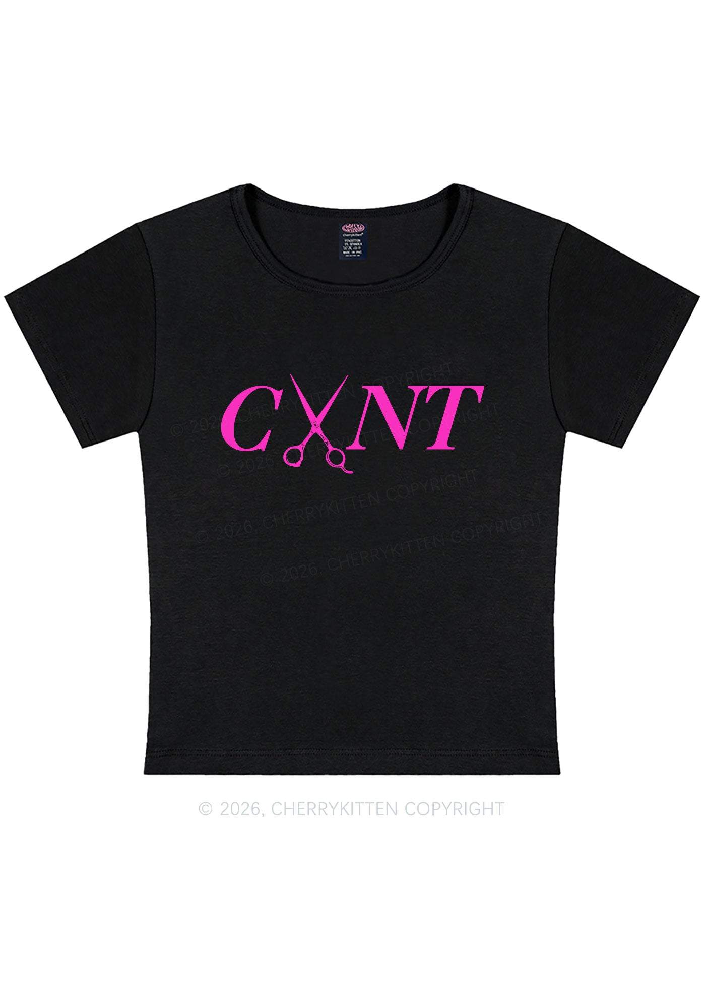 Pink Scissors Cxxt Pride Y2K Baby Tee Cherrykitten