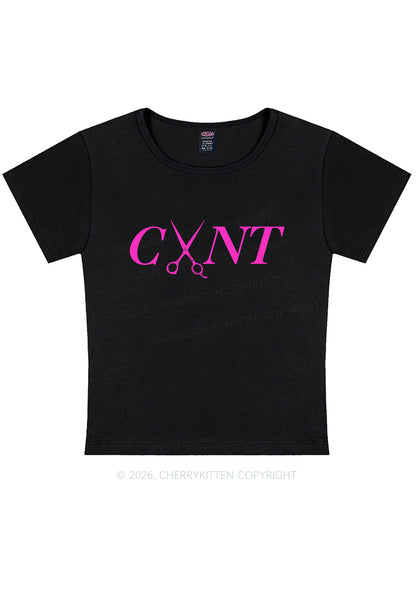 Pink Scissors Cxxt Pride Y2K Baby Tee Cherrykitten