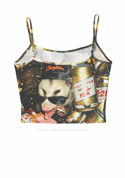 Smoking Opossum Y2K Mesh Cami Tank Cherrykitten