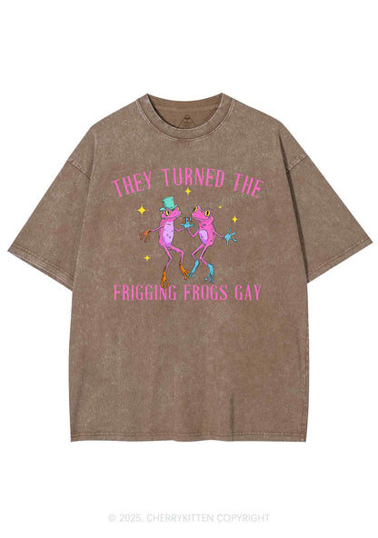 Frogs Gay Pride Y2K Shirts Washed Tee Cherrykitten
