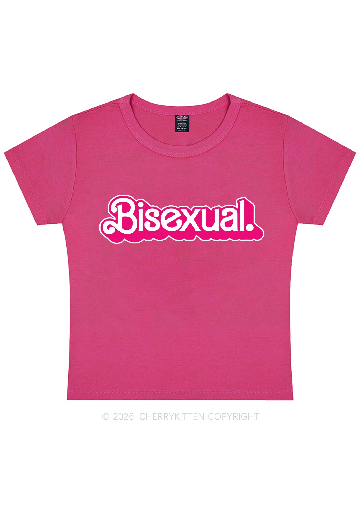 Pink Bisexual Pride Y2K Baby Tee Cherrykitten