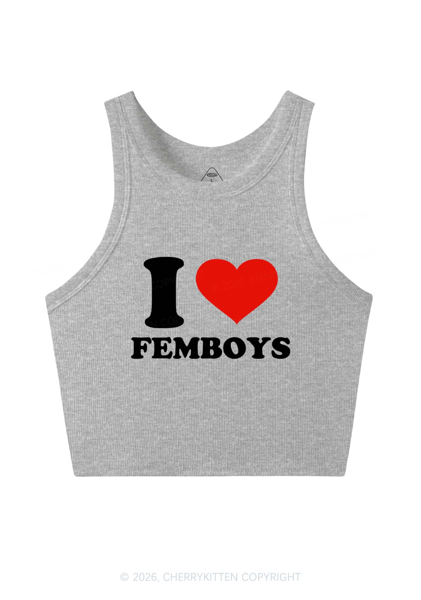 I Love Femboys Pride Y2K Crop Tank Top Cherrykitten