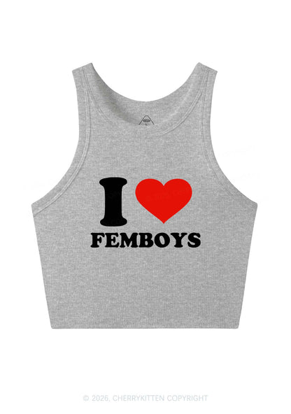 I Love Femboys Pride Y2K Crop Tank Top Cherrykitten