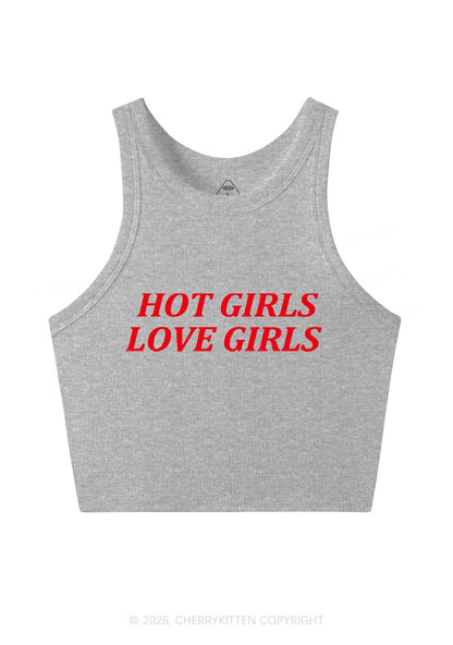 Hot Girls Love Girls Pride Y2K Crop Tank Top Cherrykitten