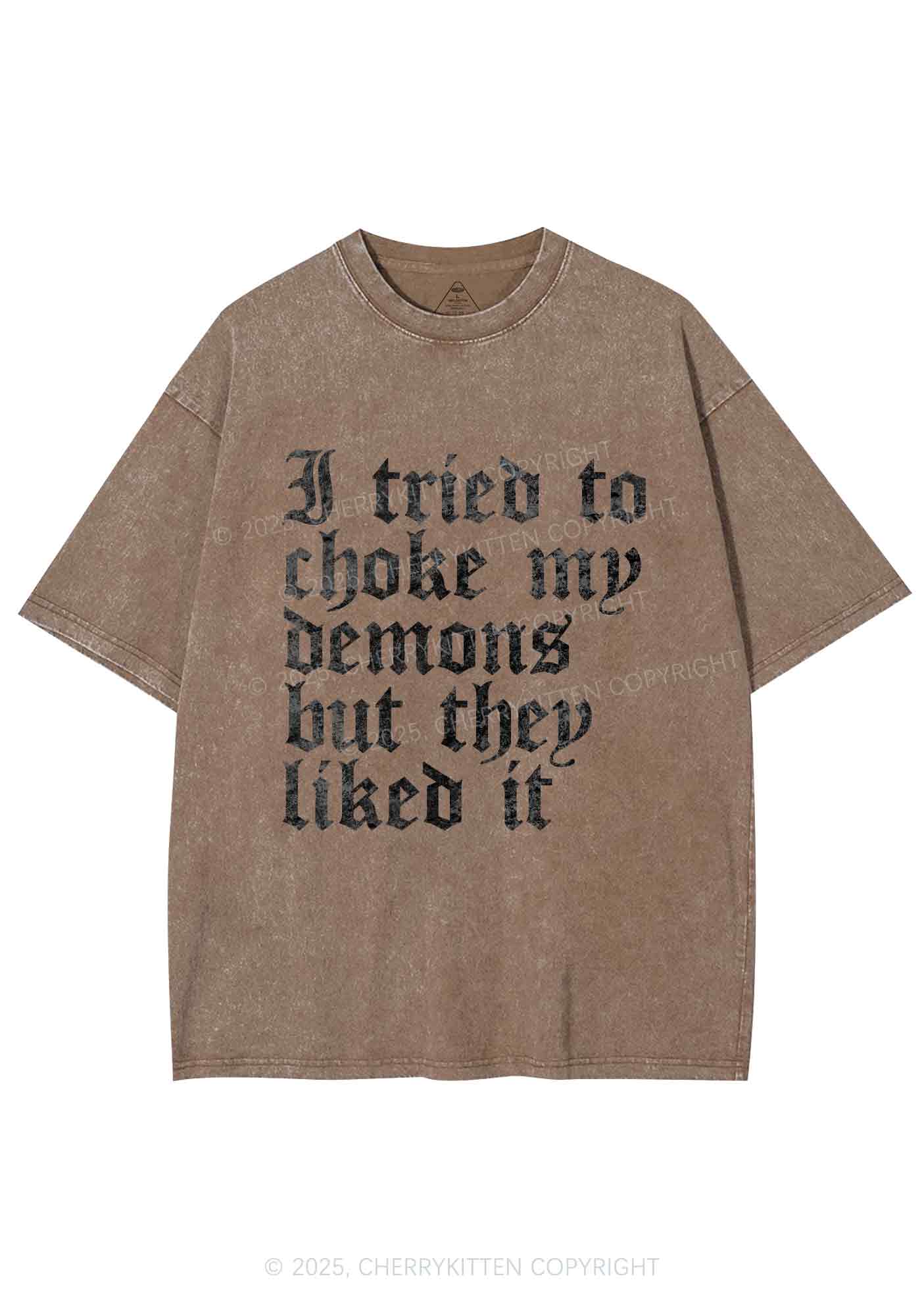 Halloween Choke Demons They Liked Y2K Shirts Washed Tee Cherrykitten