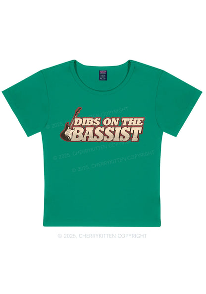 Dibs On The Bassist Y2K Baby Tee Cherrykitten