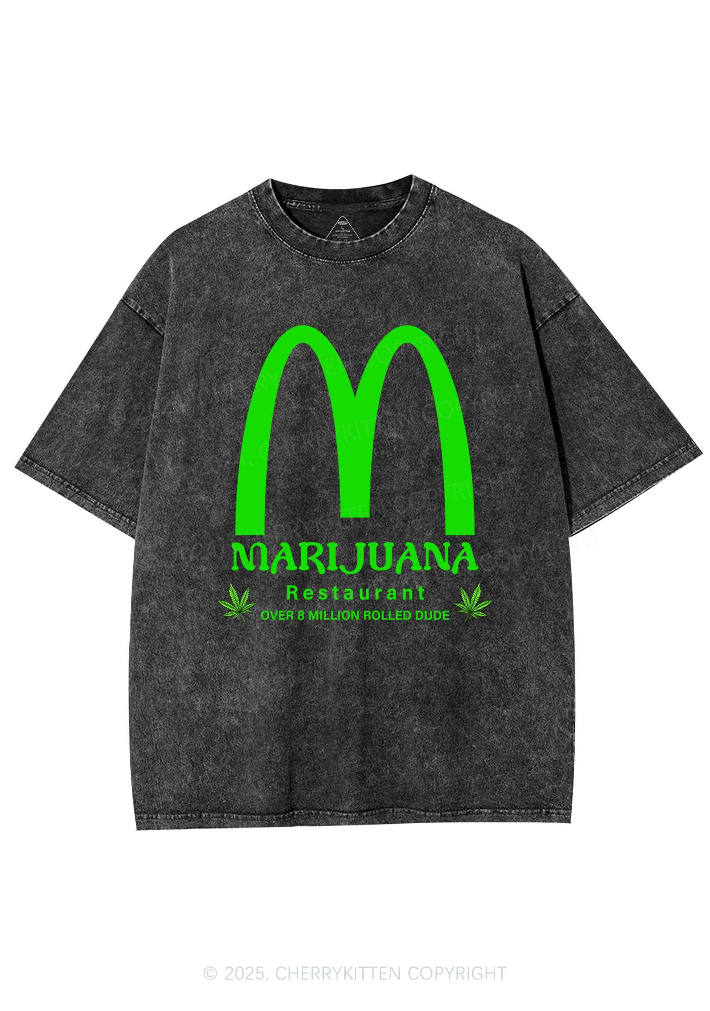 Green Restaurant Y2K Shirts Washed Tee Cherrykitten