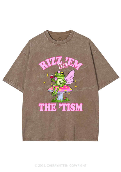 Fairy Frog Rizz Tism Y2K Shirts Washed Tee Cherrykitten