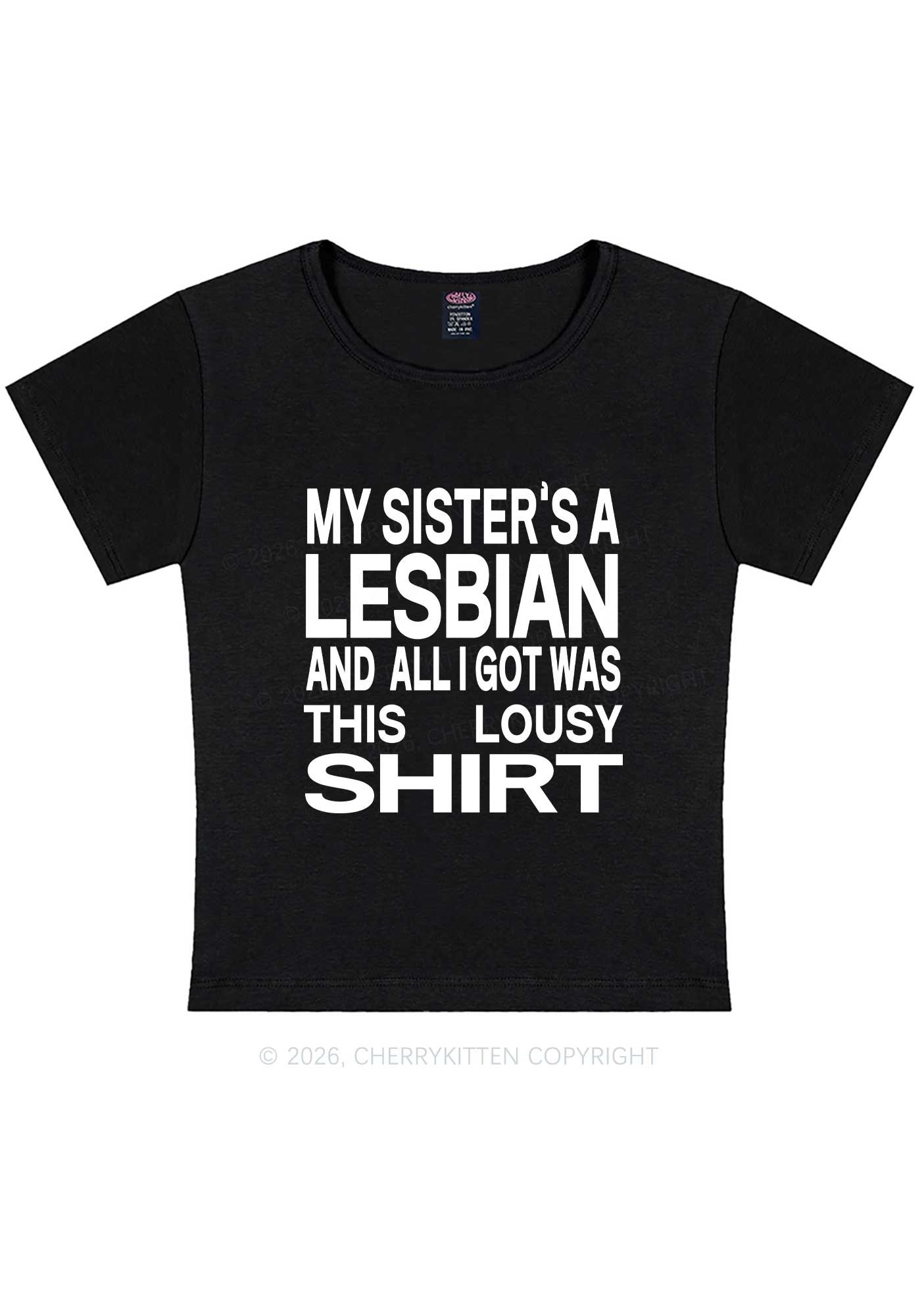 My Sisters A Lesbian Pride Y2K Baby Tee Cherrykitten