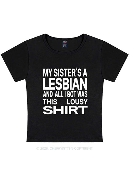My Sisters A Lesbian Pride Y2K Baby Tee Cherrykitten