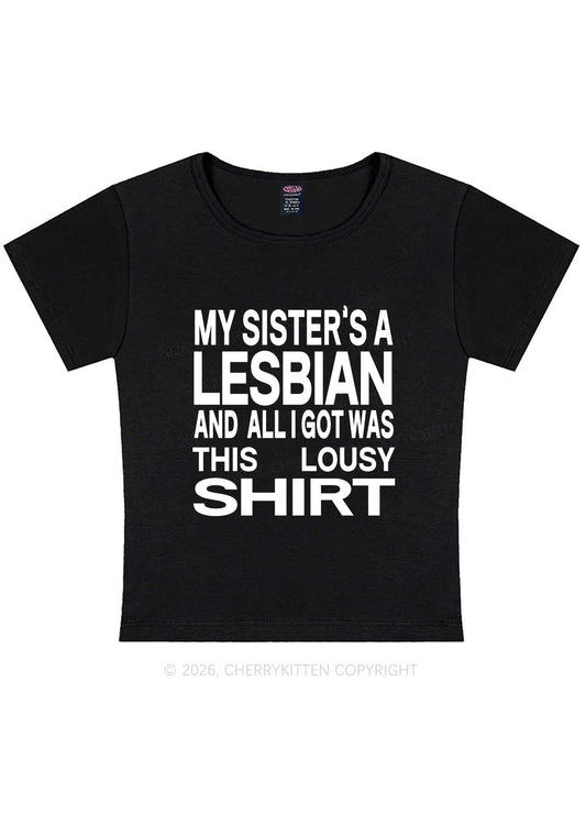 My Sisters A Lesbian Pride Y2K Baby Tee Cherrykitten